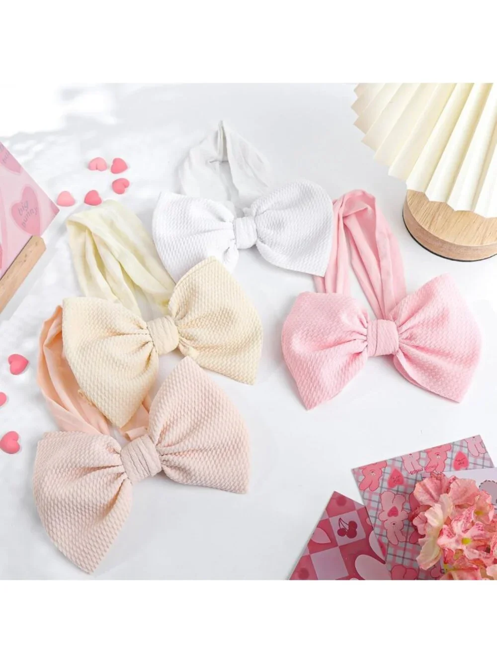 Handmade Baby Headbands - Elastic Nylon Hairbands with Bows for Newborns